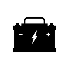 Battery car icon, accumulator symbol, electric batteries silhouette
