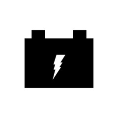 Battery car icon, accumulator symbol, electric batteries silhouette