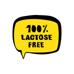 Lactose Free Text, No Egg Lactose in Bubble Speech