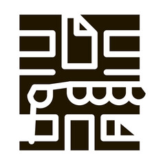 residential building for restoration glyph icon vector. residential building for restoration sign. isolated symbol illustration