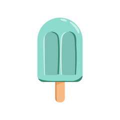 Vector hand drawn blue ice cream. illustration for icon, poster, logo, cards, stickers, fabric, print, childish design
