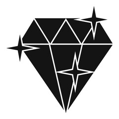 Shiny diamond icon, simple style