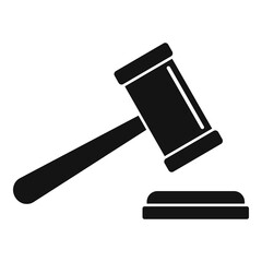 Judge gavel icon, simple style