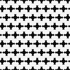 Black Seamless Monochrome Pattern. Seamless Shape And White Background.
