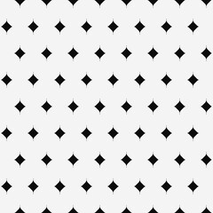 Black Diamonds Seamless Pattern. White Background And Black Diamonds Pattern.