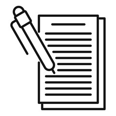 Broker money contract icon, outline style