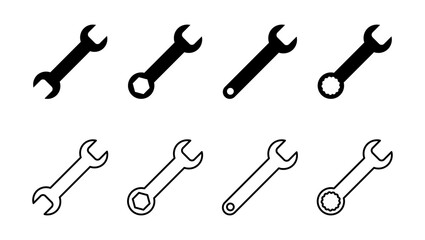 Wrench icon set. repair icon vector. tools icon vector