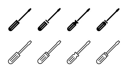 Screwdriver icon set.tools icon vector
