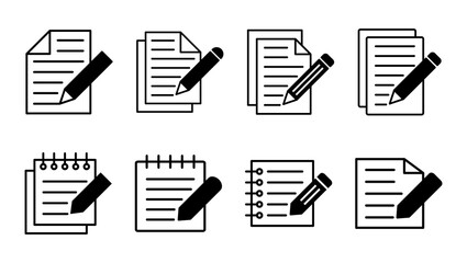 Note icon set. notepad icon vector