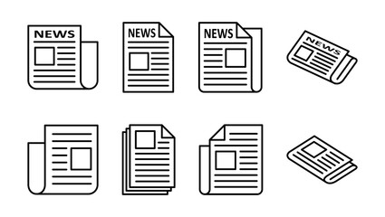 Newspaper icon set. news paper vector sign