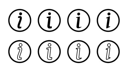 Info sign icon set. about us icon vector. Faq icon