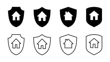 home insurance icon set. home protection icon