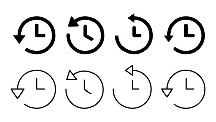 History icon set. recent event history