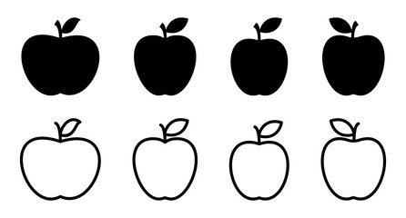 Apple icon set. Apple vector icon. apple symbols for your web design