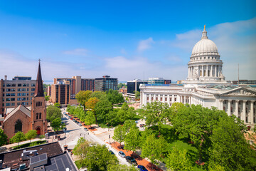 Madison, Wisconsin, USA State Capitol - obrazy, fototapety, plakaty