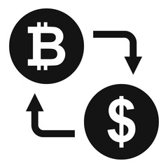 Bitcoin dollar exchange icon, simple style