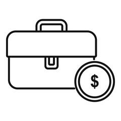 Trade money case icon, outline style