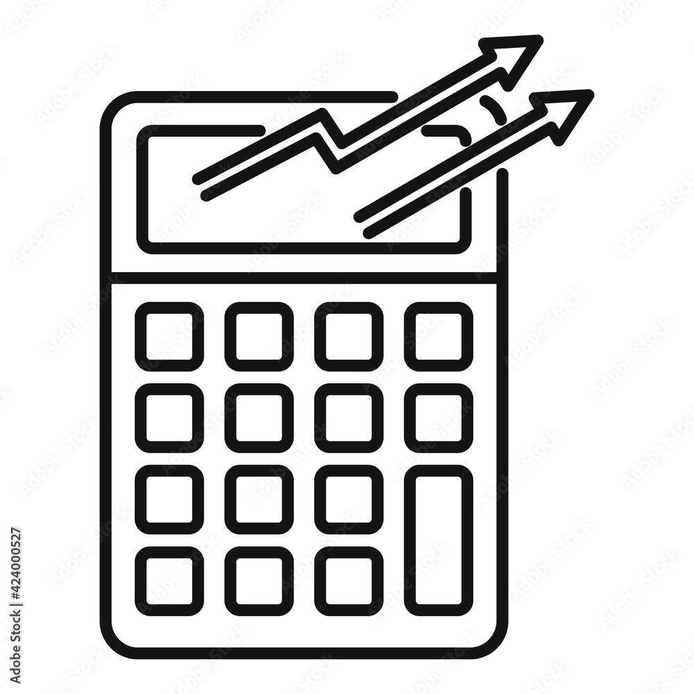 Wall mural Trader calculator icon, outline style