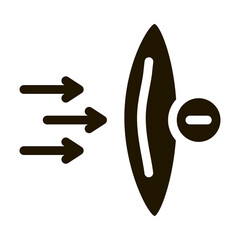 worsening lens wear glyph icon vector. worsening lens wear sign. isolated symbol illustration