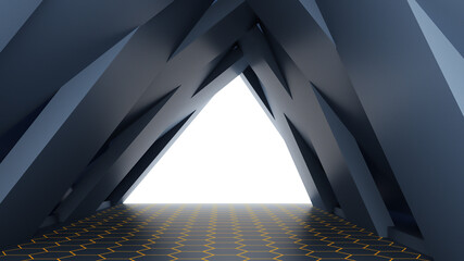 Triangle 3d rendering  illustration background