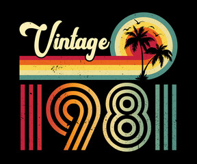 Vintage 1981 Birthday T-shirt Design	