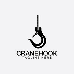 Crane hook logo icon vector illustration design  template