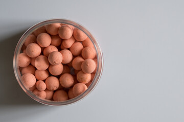 Boilies, fishing baits, close up, Fishing baits for carp. Baits for carp. Carp feeder. Carp fishing