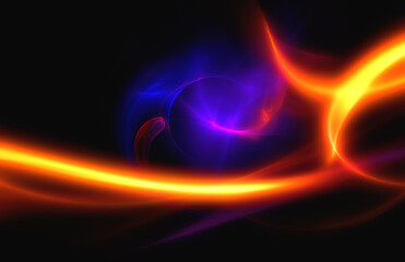 Red abstract motion on black background. Illustration