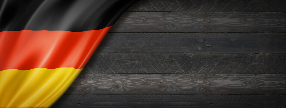 German flag on black wood wall banner - Powered by Adobe