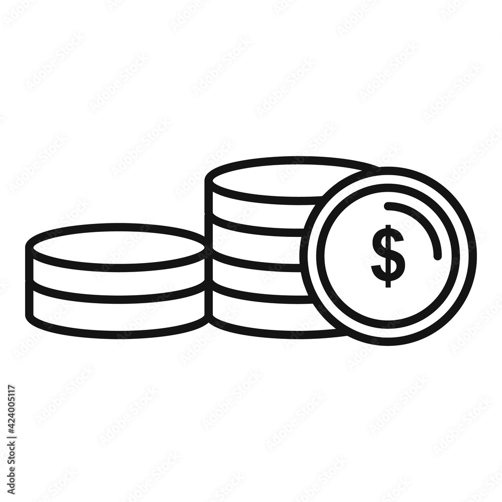 Canvas Prints Dollar coins icon, outline style