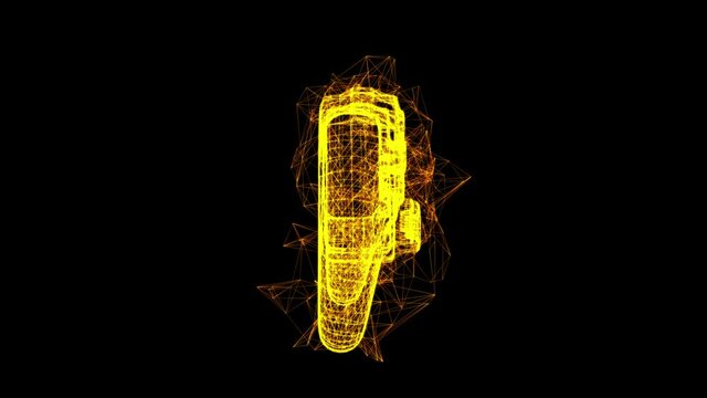Game controller or gamepad for videogames. Wireframe low poly mesh