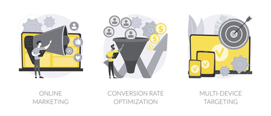 Internet advertising abstract concept vector illustrations.