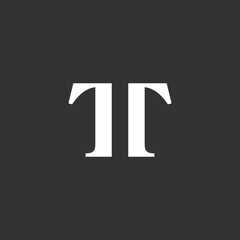 Simple monogram design template with letter T