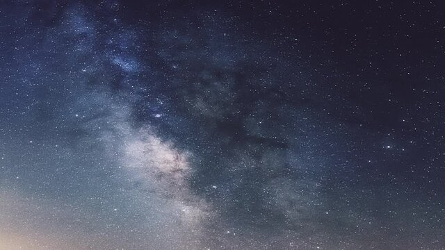Timelapse astrophotography foreground of the milky way with the lagoon nebula