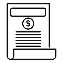 Credit money paper icon, outline style