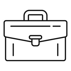 Bank briefcase icon, outline style