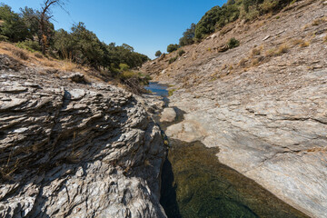 Water flowing down a ravine in Sierra Nevada