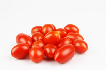 Cherry tomatoes on a white background