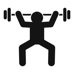 Gym barbell training icon, simple style