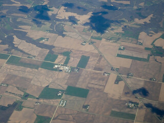 Pattern of farmland from the sky