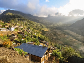 Scenic view of the village of Khonoma in Nagaland