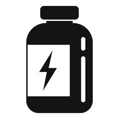 Gym protein jar icon, simple style