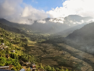 Scenic view of the village of Khonoma in Nagaland
