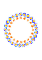 circle of stars, circle of flower, yellow flower, many flower, pattern, abstract, isolated, frame, design, gradient flower, circle, decorated,  bright, graphic, illustration, art,  colorful,  symbol