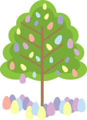 Easter tree with eggs illustration