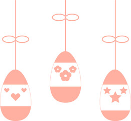Easter eggs with bows illustration