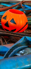 Close up from a funny pumpkin