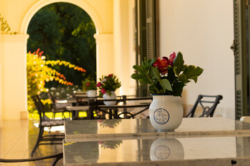 entrance to the hotel