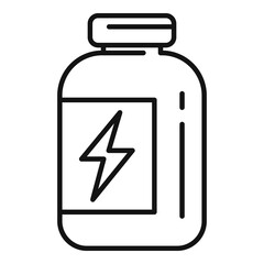 Gym protein jar icon, outline style