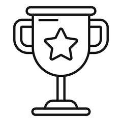 Gym gold cup icon, outline style